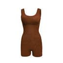 Macacão de Yoga Feminino Sem Costura com Costas Abertas